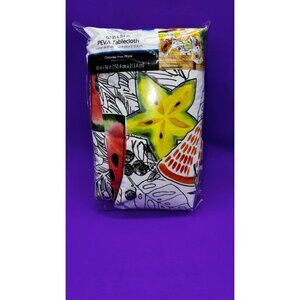 Mainstays PEVA Vinyl Tablecloth 60x84 Fruit Design Summer Picnic BBQ Party